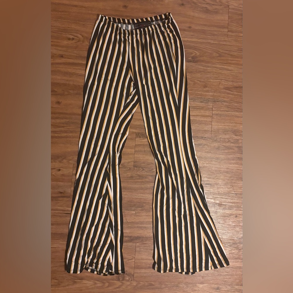 Hipster style flare striped pants